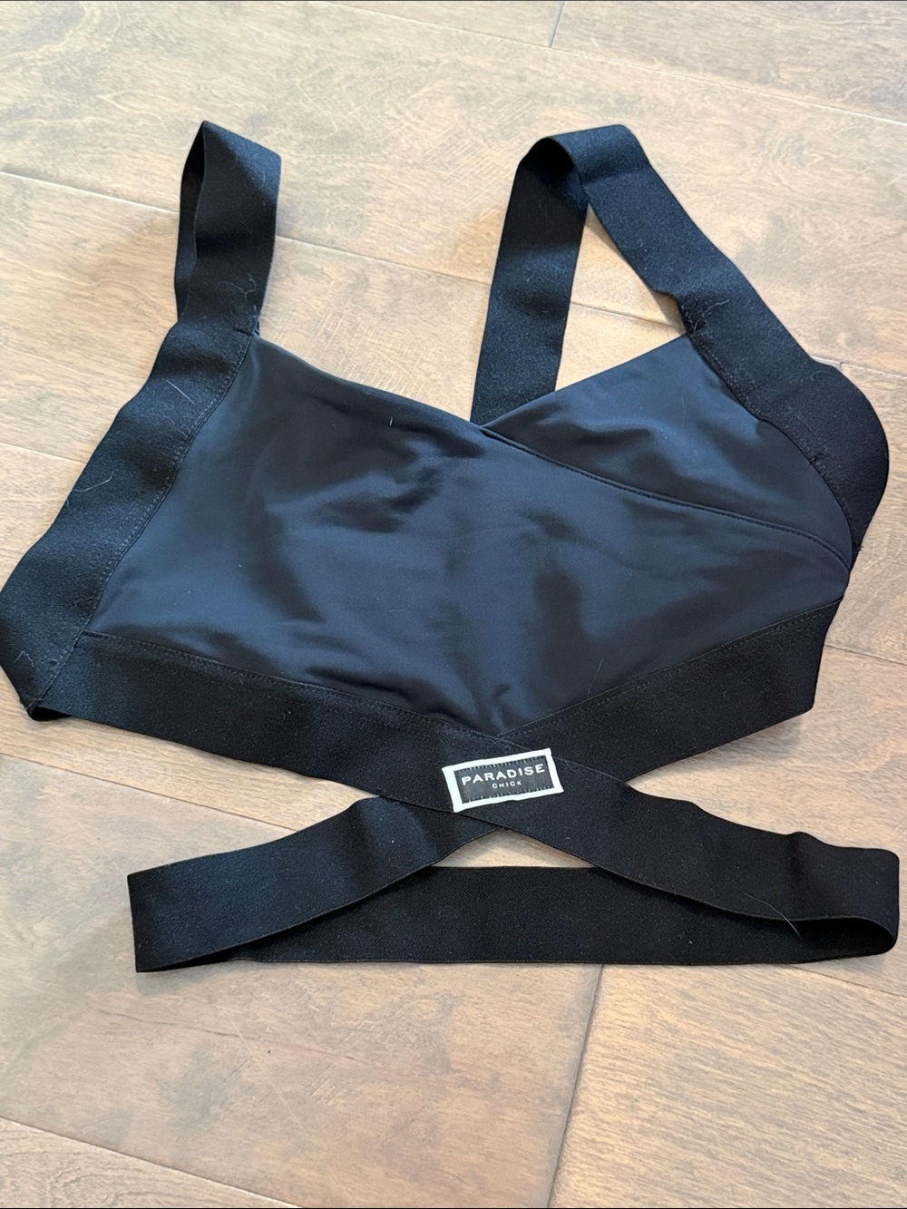 aerie Black Cross-Strap Sports Bralette